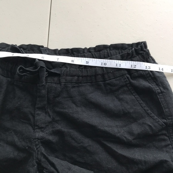 OLD Navy black linen blend tie front shorts size 0 - Picture 8 of 11
